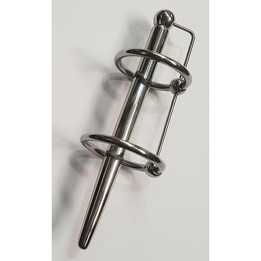 Prince Albert Plug & Dual Glans Cock Ring by Hell's Couture - Penis Plugs