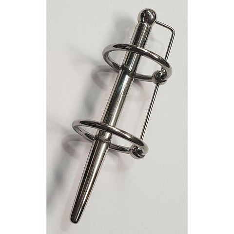 Prince Albert Plug & Dual Glans Cock Ring by Hell's Couture - Penis Plugs