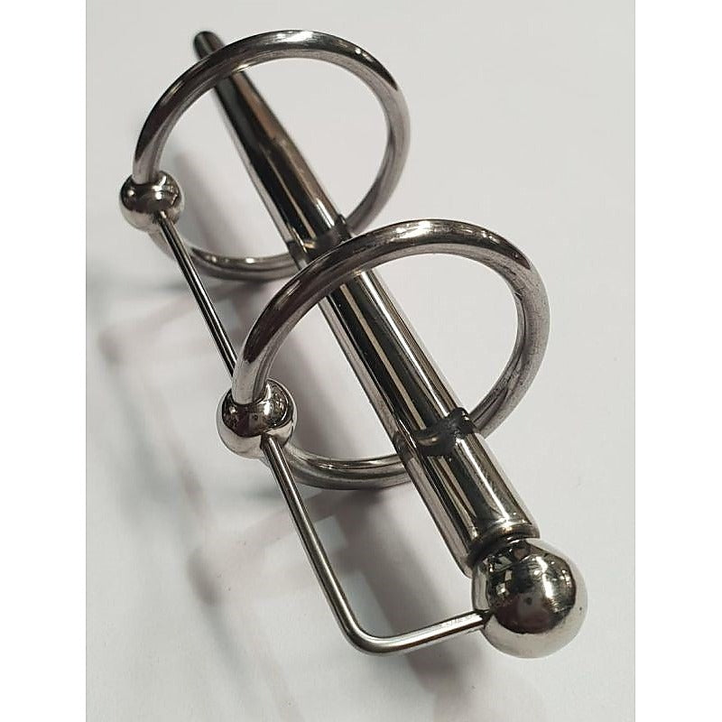 Prince Albert Plug & Dual Glans Cock Ring by Hell's Couture - Penis Plugs