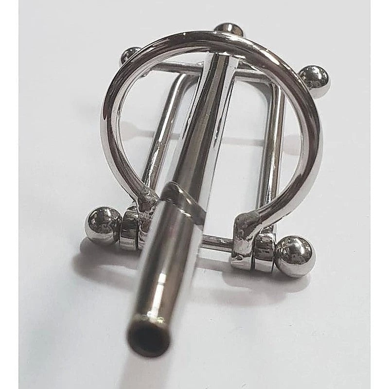 Prince Albert Wand With Barbell & Glans Ring - Penis Plugs