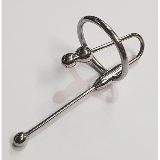 Double Up Steel Penis Plug & Ring by Hell's Couture - Penis Plugs