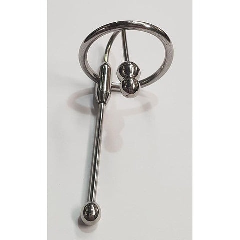 Double Up Steel Penis Plug & Ring by Hell's Couture - Penis Plugs