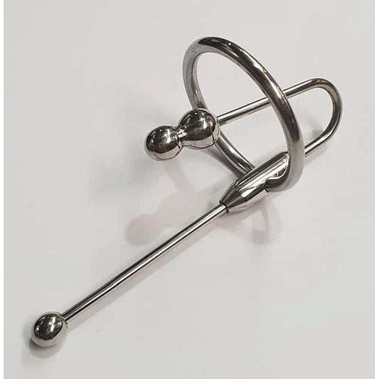 Double Up Steel Penis Plug Ring XL by Hell's Couture - Penis Plugs