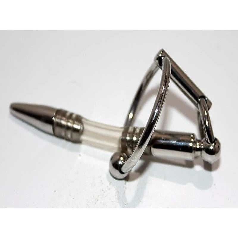 Flexible Penis Plug With Steel Glans Ring by Hell's Couture - Penis Plugs