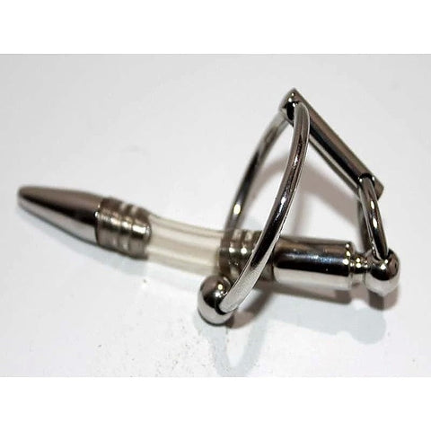 Flexible Penis Plug With Steel Glans Ring by Hell's Couture - Penis Plugs