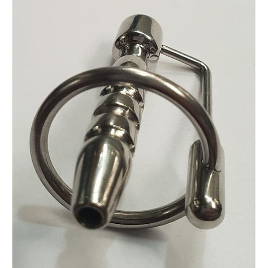 Apollo Hollow Cock Plug Ribbed With Glans Ring - Penis Plugs