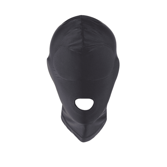 Love In Leather Lycra BDSM Hood With Mouth Opening - - Bondage Hoods