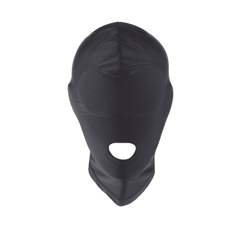 Love In Leather Lycra BDSM Hood With Mouth Opening Sensory Deprivation - Bondage Hoods
