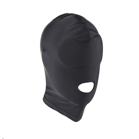 Love In Leather Lycra BDSM Hood With Mouth Opening Sensory Deprivation - Bondage Hoods