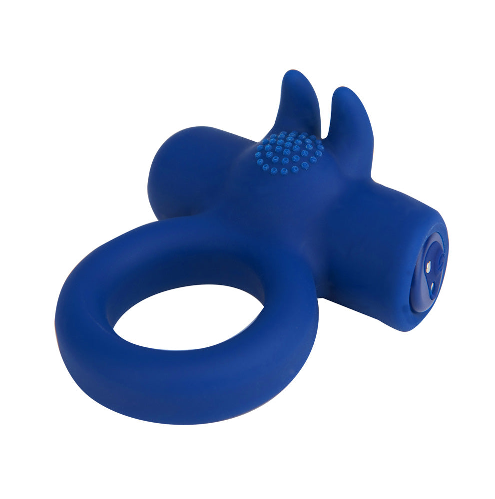 Maia HUXLEY Rechargeable Strong Vibrating Cock Ring - Blue - Vibrating Cock Rings