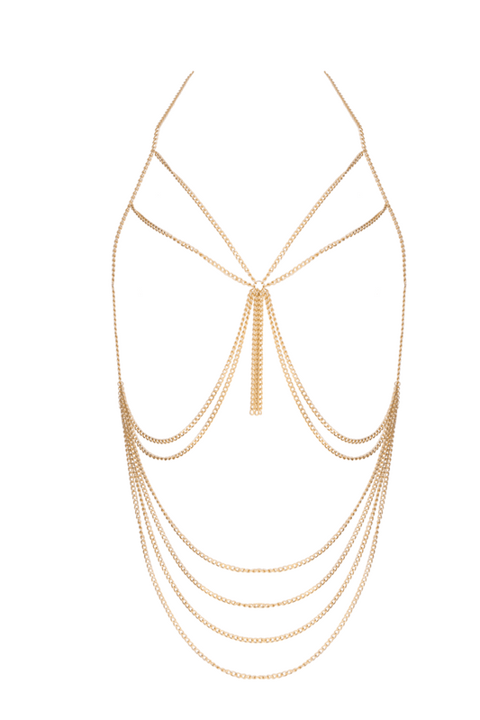 Muse Tassel BDSM Chain Harness O/S Curb Chain Body Jewelry - - Cuffs And Restraints