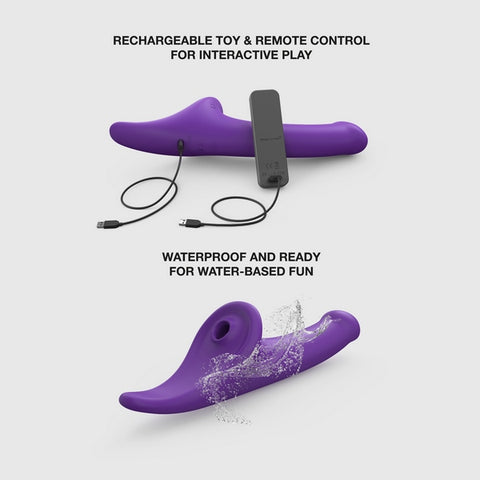 STRAP-ON-ME Multi Orgasm Vibrating Strap On Dildo Purple - Strap On Sextoys