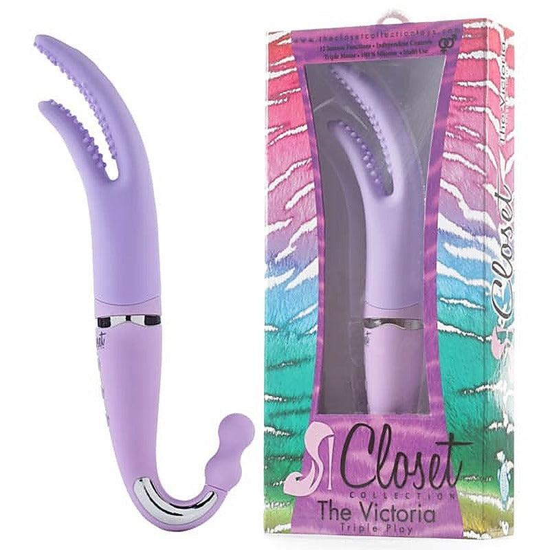 Closet Collection The Victoria Triple Play Triple Motor Vibrator - Clit Ticklers and Pulsators