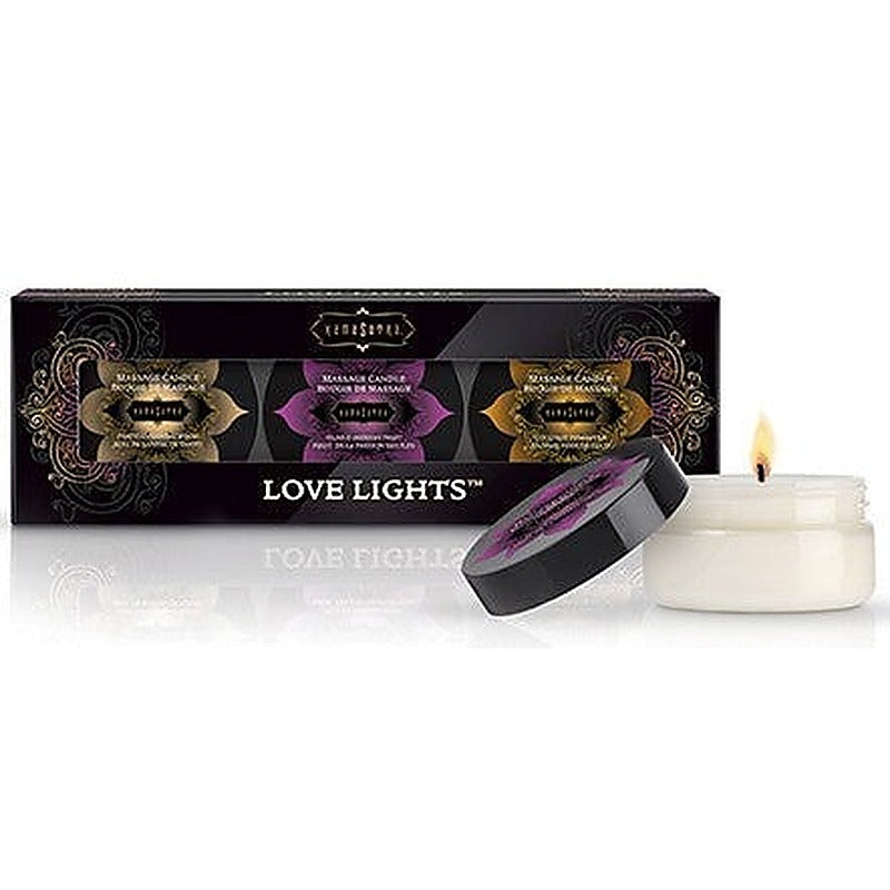 Kama Sutra Love Lights Candle Kit Massage Oil for Sensual Arousal Play - Sex Kits