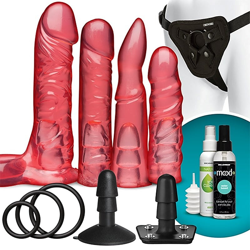 Crystal Jellies Set Pink by Doc Johnson - Strap On Sextoys