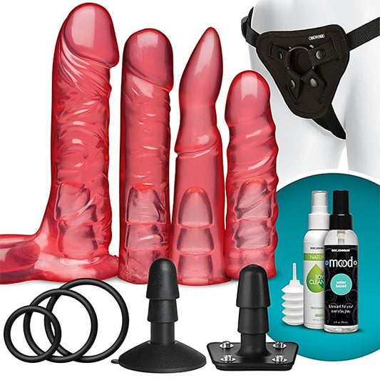Vac U Lock Crystal Jellies Set Pink by Doc Johnson - Strap On Sextoys