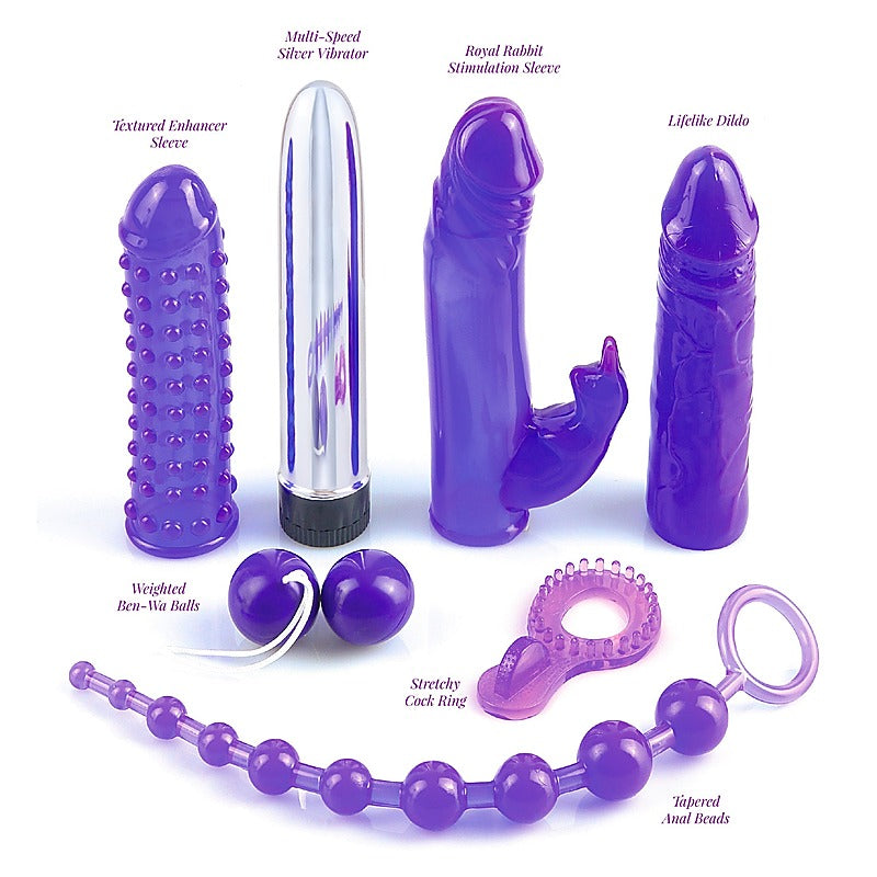 Pipedream 7 Piece Royal Rabbit Vibrators Kit Complete Pleasure Set - Sex Kits