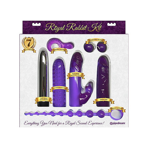 Pipedream 7 Piece Royal Rabbit Vibrators Kit Complete Pleasure Set - Sex Kits
