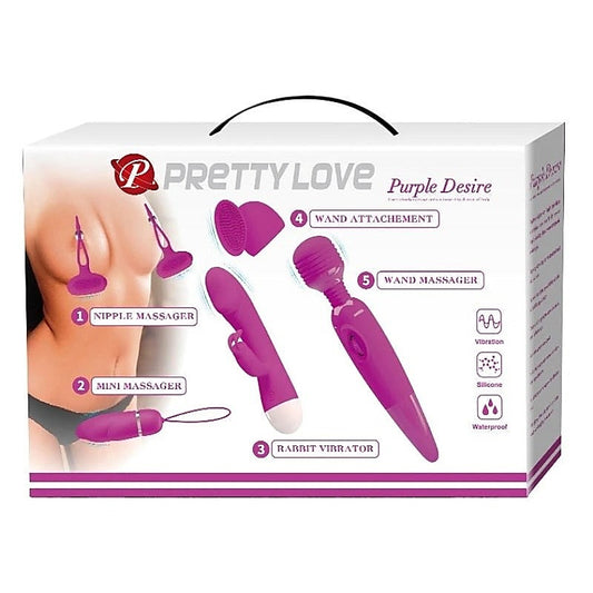 Pretty Love Purple Desire 5-Piece Kit by Baile - Breast and Nipple Toys