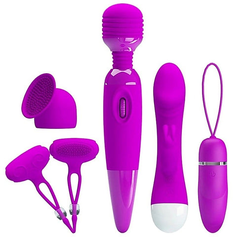 Pretty Love Purple Desire 5-Piece Kit by Baile - Breast and Nipple Toys