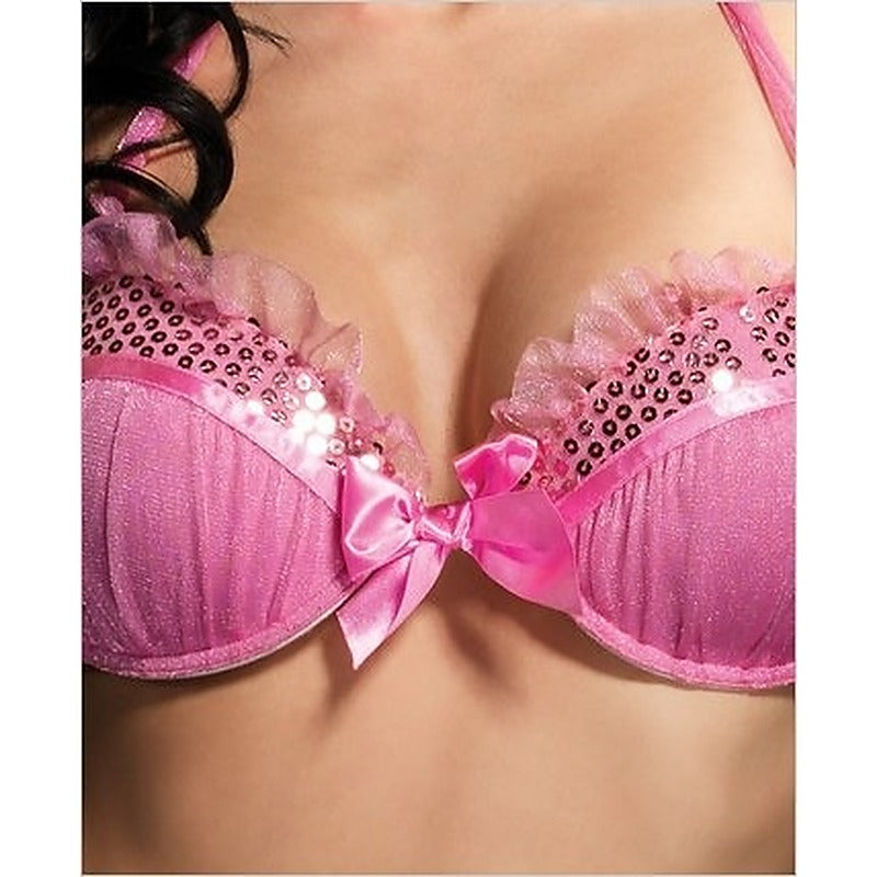 Halter Push Up Bra And Mini Skirt by Leg Avenue - Bras and Bra Sets
