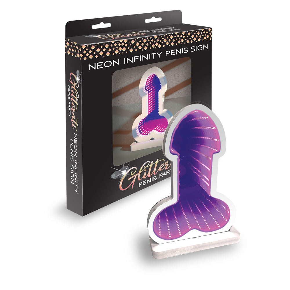 Little Genie Glitterati Neon Infinity Penis LED Light Sign - Party Gifts and Novelties