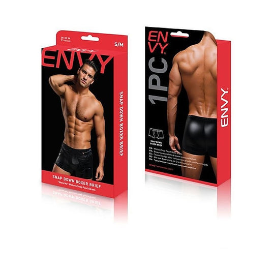 Envy Snap Down Boxer Brief Black by Envy Menswear - Mens Briefs And Boxers