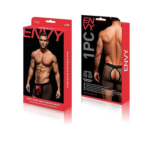 Snap Down Mesh Boxer Brief by Envy Menswear - Mens Briefs And Boxers