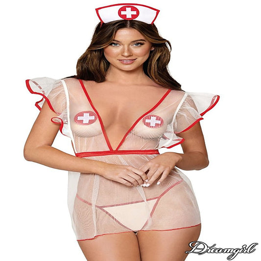 Nurse Me Good Seductive Lingerie Set by Dream Girl Lingerie - Fancy Dress Ups