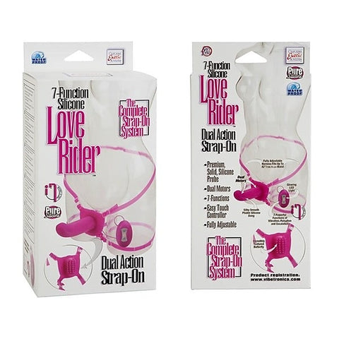 Love Rider Dual Vibrating Strap-on Pink - Strap On Sextoys