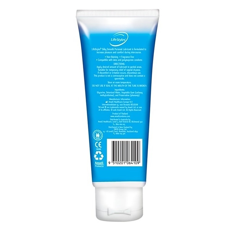 Ansell LifeStyles Silky Smooth Lubricant - Water Based Lubes