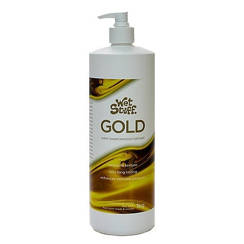Wet Stuff Gold Lubricant Pump Top by Gel Works - Water Based Lubes