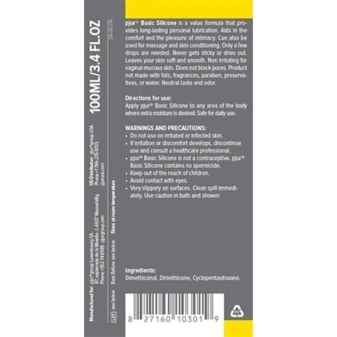Pjur Basic Silicone Personal Lubricant Long Lasting Intimate Formula - Silicone Based Lubes