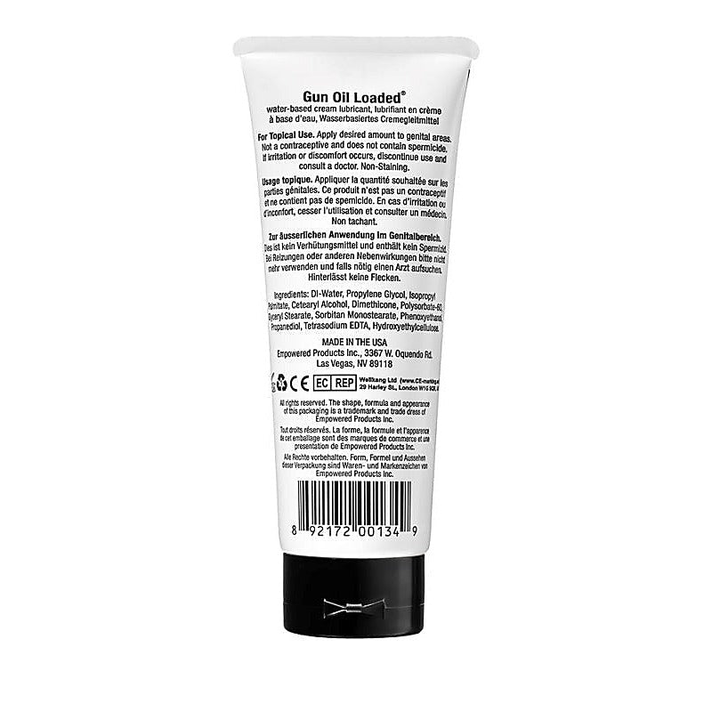 Gun Oil Loaded Water-Based Cream Lubricant - 100ml of Silky Smooth Pleasure - Water Based Lubes