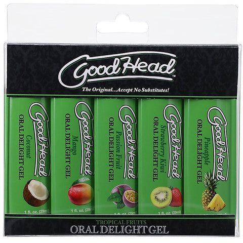 Doc Johnson GoodHead Oral Delight Gel 5 Pack Chocolate Flavored Oral Sex Gel - Water Based Lubes