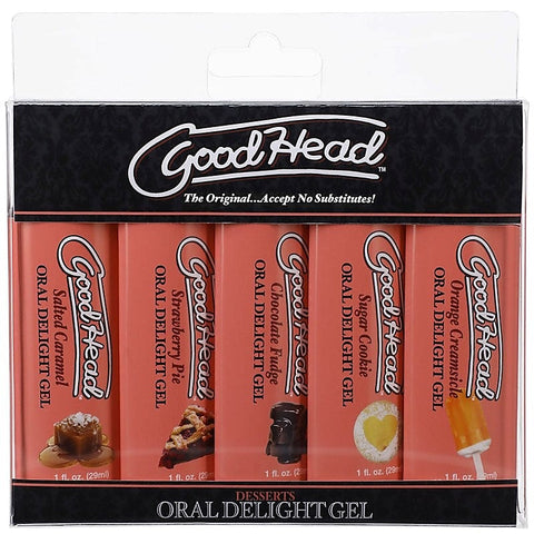 Doc Johnson GoodHead Oral Delight Gel 5 Pack Chocolate Flavored Oral Sex Gel - Water Based Lubes