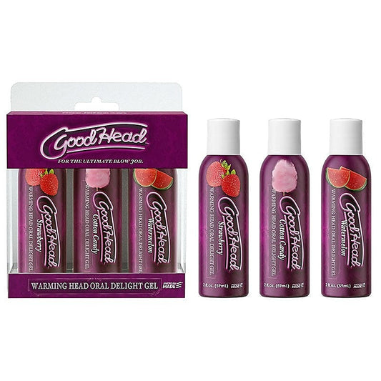 GoodHead Warming Head Delight Gel 3-Pack by Doc Johnson - Water Based Lubes