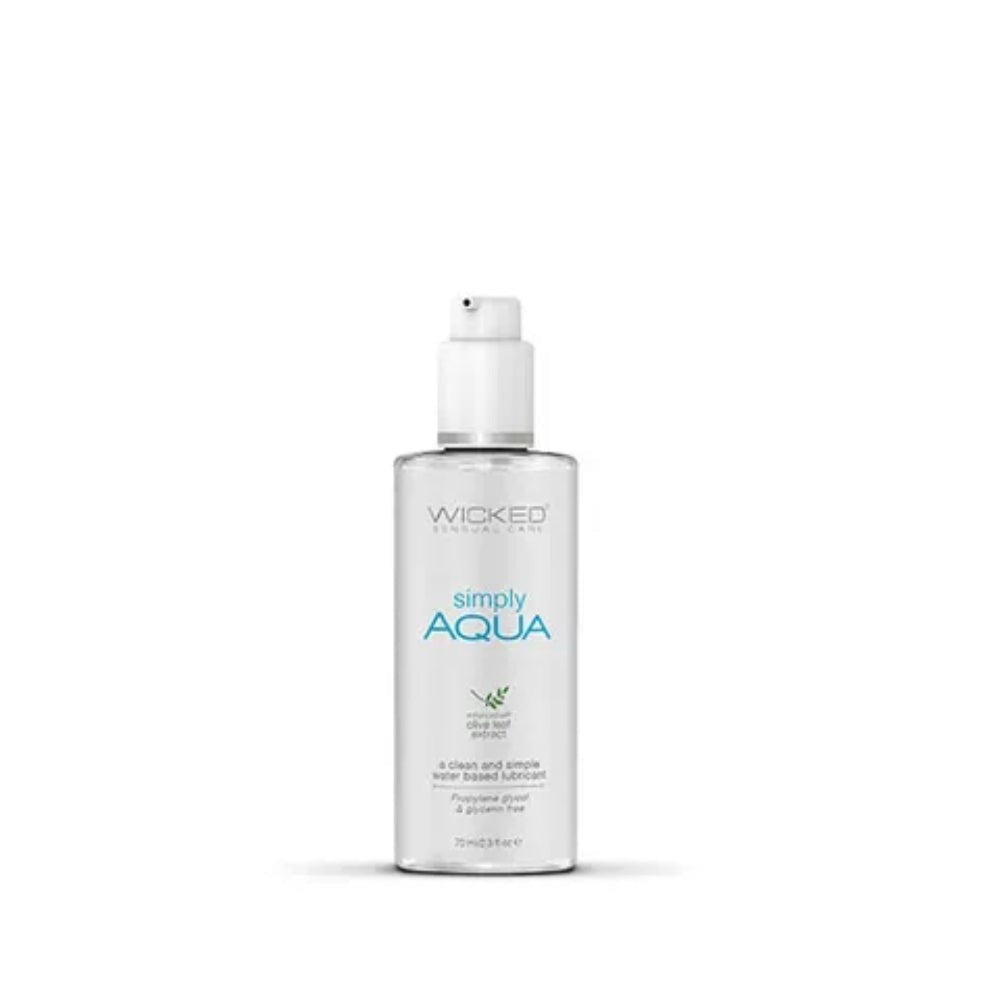 Wicked Simply Aqua Water Based Lubricant with Olive Leaf Extract - - Water Based Lubes