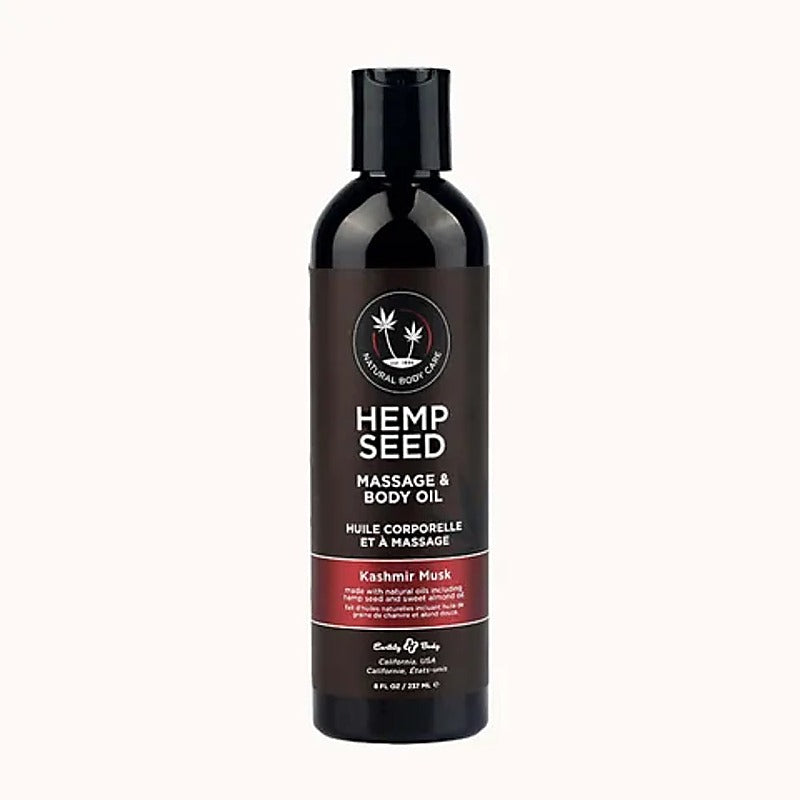 Earthly Body Hemp Seed Massage & Body Oil Natural Lubricant 237ml - Oil Based Lubes
