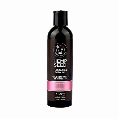 Earthly Body Hemp Seed Massage & Body Oil Natural Lubricant 237ml - Oil Based Lubes