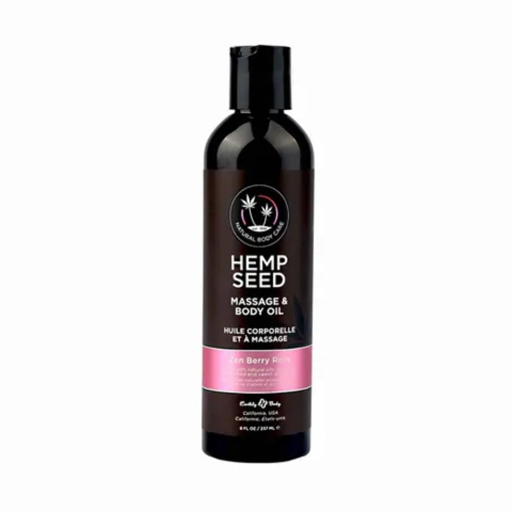 Earthly Body Hemp Seed Massage & Body Oil Natural Lubricant 237ml - - Oil Based Lubes