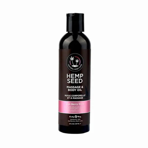 Earthly Body Hemp Seed Massage & Body Oil Natural Lubricant 237ml - Oil Based Lubes