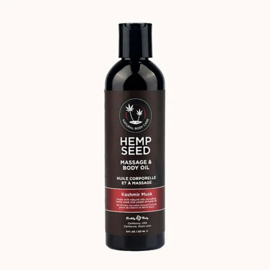 Earthly Body Hemp Seed Massage & Body Oil Natural Lubricant 237ml - - Oil Based Lubes