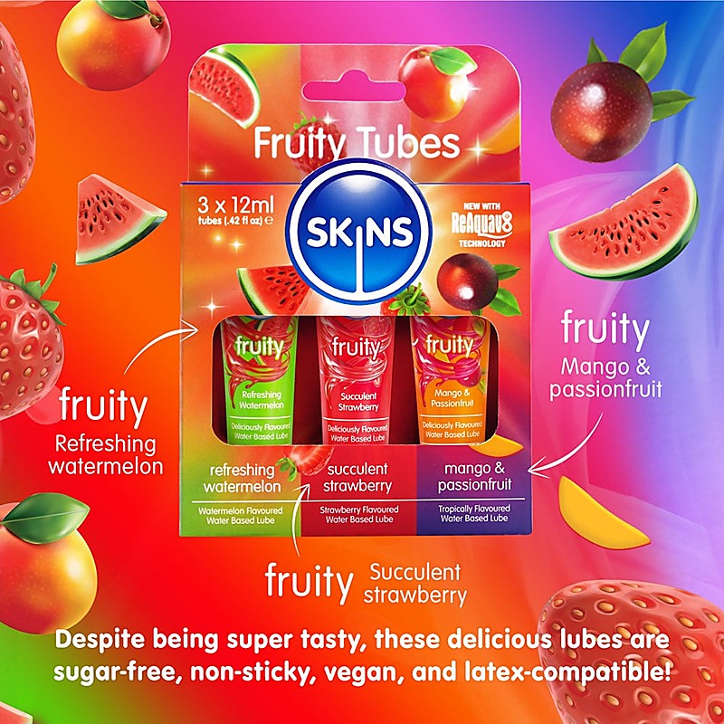 Creative Conceptions Skins Fruity Tubes Water Based Lubes Flavored Intimate - Water Based Lubes
