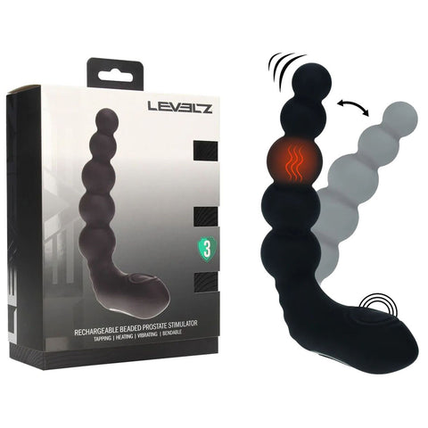 Shots Levelz Rechargeable Heated Beaded Prostate Massager - Prostate Toys