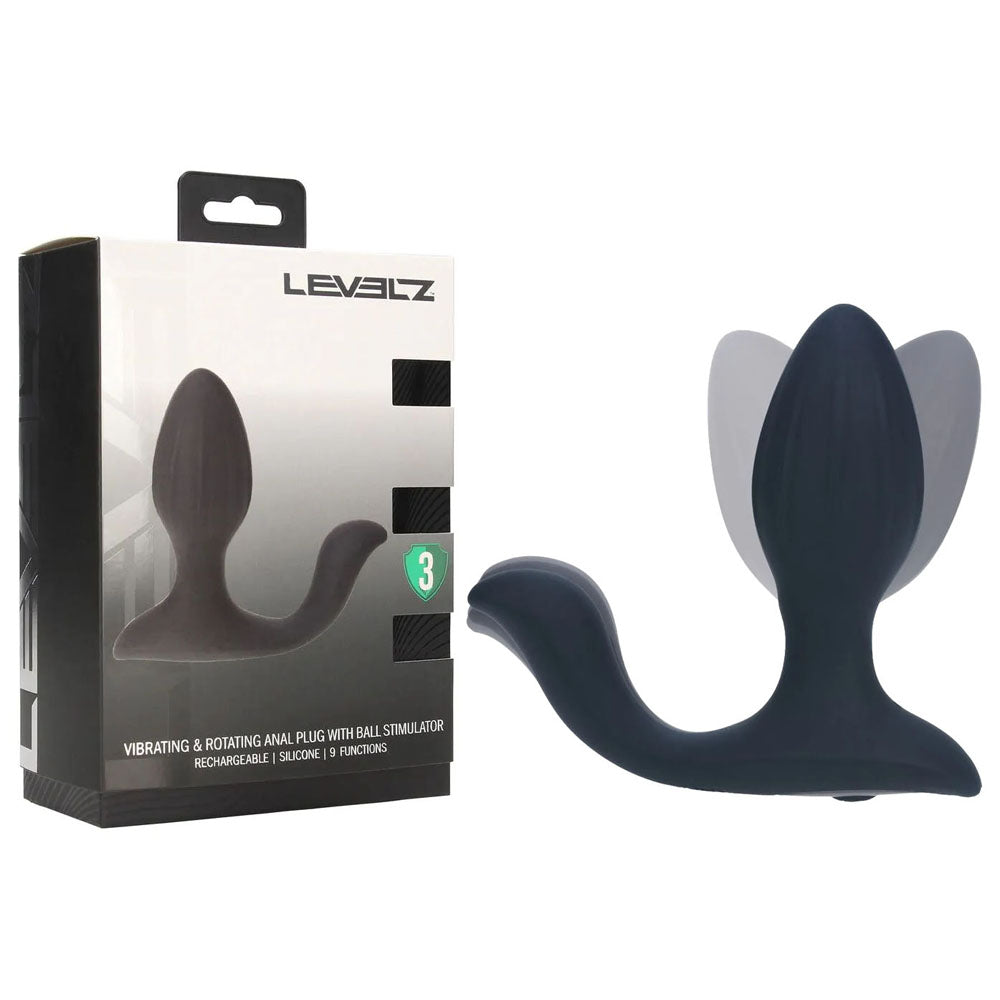 Shots LEVELZ Vibrating & Rotating Anal Plug with Ball Stimulator - - Butt Plugs