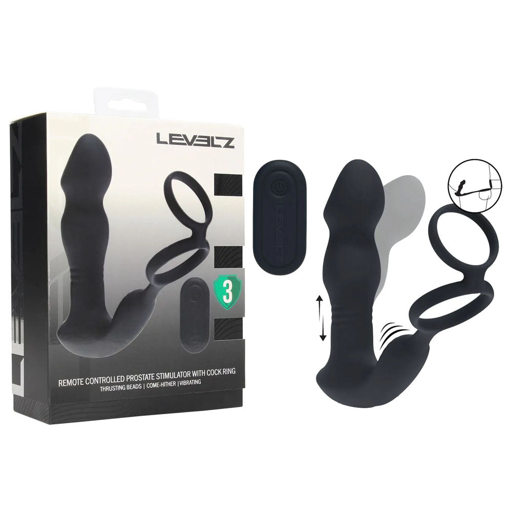 LEVELZ Remote Controlled Prostate Stimulator with Cock Ring - - Prostate Toys