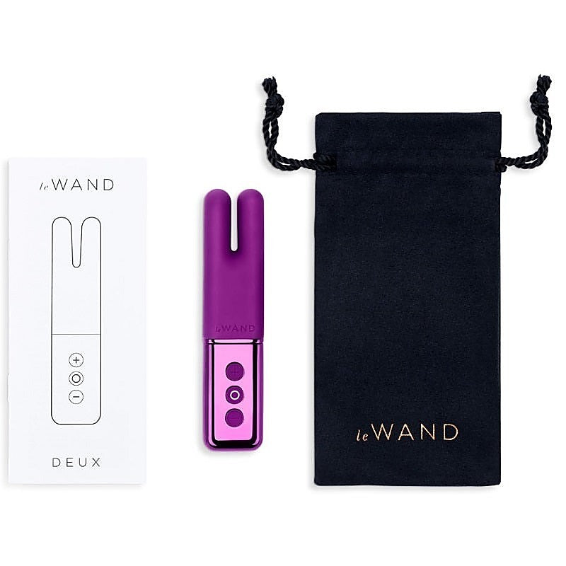 Le Wand Deux Compact Dual Motor Vibrator with 15 Modes - Clit Ticklers and Pulsators