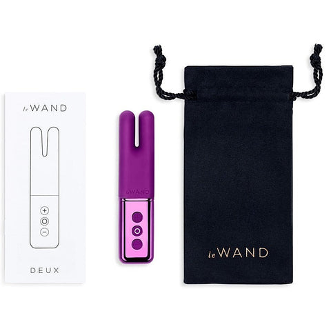 Le Wand Deux Compact Dual Motor Vibrator with 15 Modes - Clit Ticklers and Pulsators