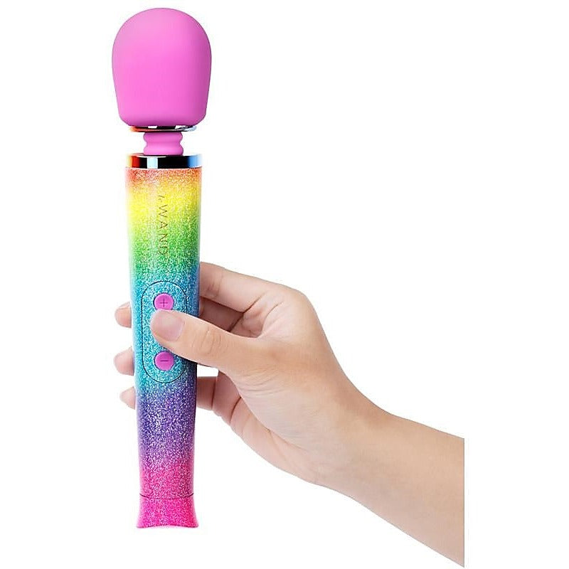 Le Wand Rainbow Ombre Vibrating Body Wand Massager with Flexible Neck - Body Wands